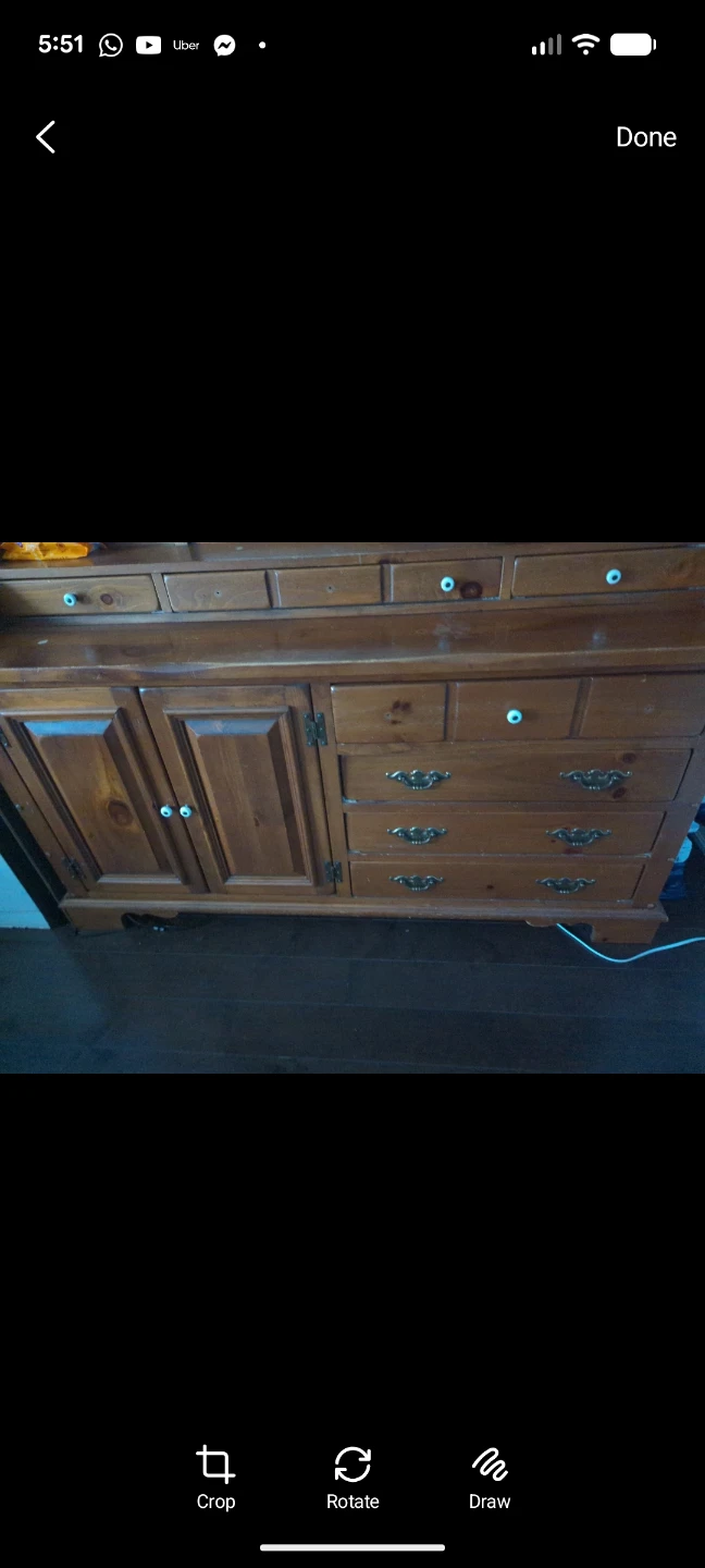 Wooden Dresser with Mirror and Hutch - photo 3