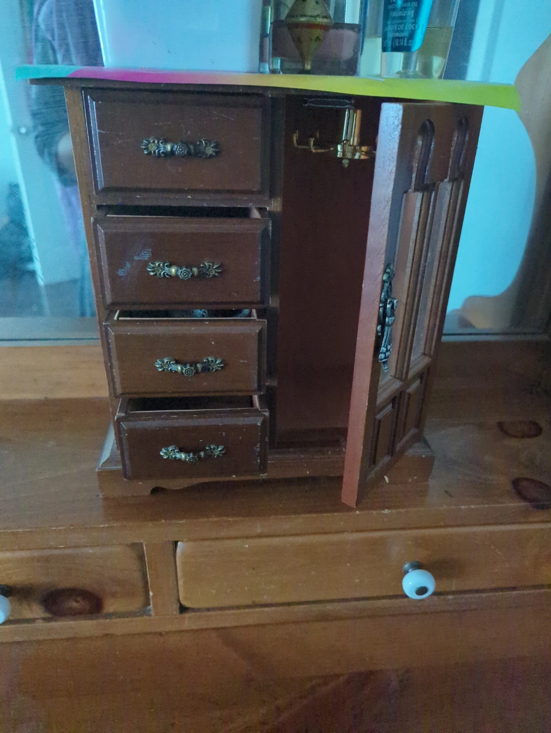 Wooden Dresser with Mirror and Hutch - photo 5