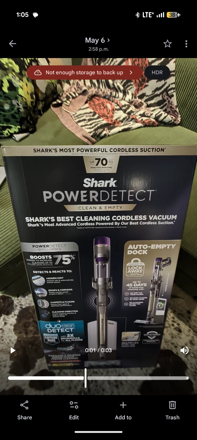 Shark PowerDetect Cordless Vacuum with Auto-Empty Dock