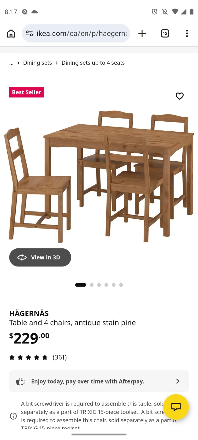 IKEA HÄGERNÄS Table and 4 Chairs, Antique Stain Pine - photo 3