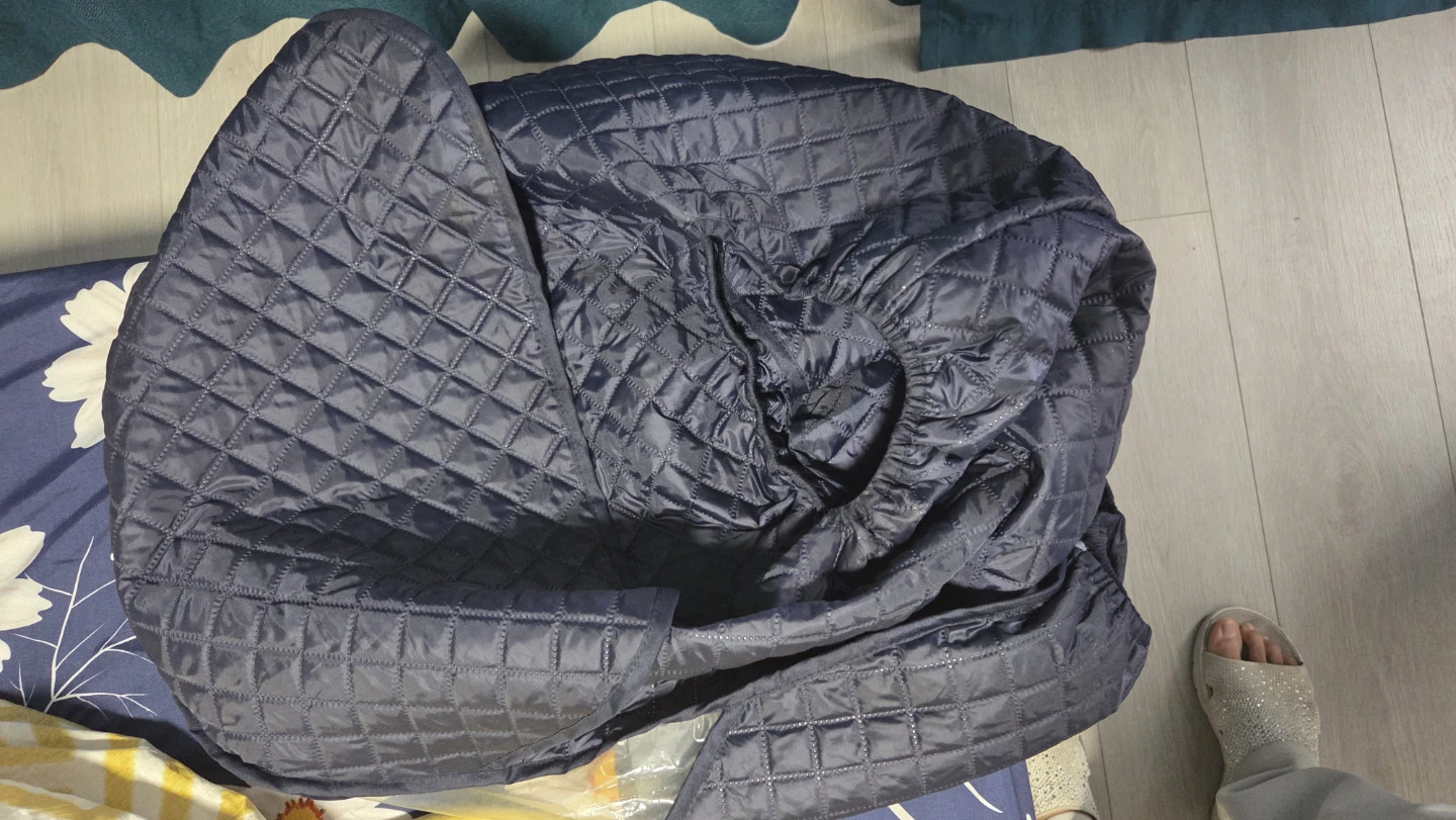 Dark Blue Quilted Baby Stroller Cover with Clear Window