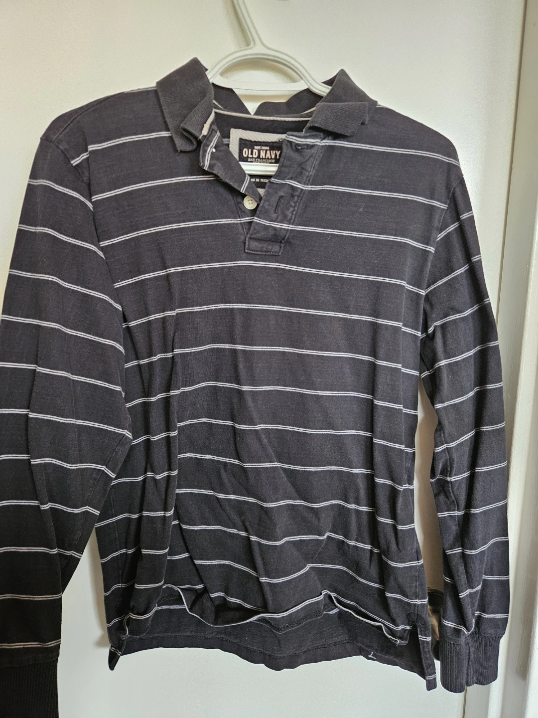 Old Navy Striped Long Sleeve Polo Shirt Size S