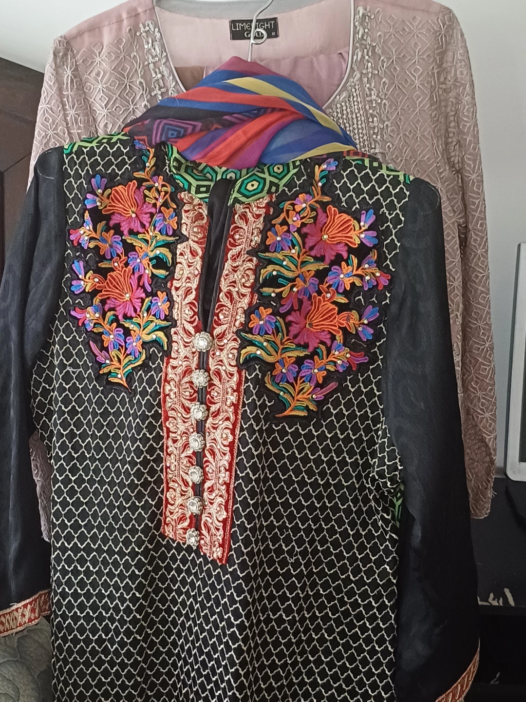 Embroidered Kurti and Dupatta Set