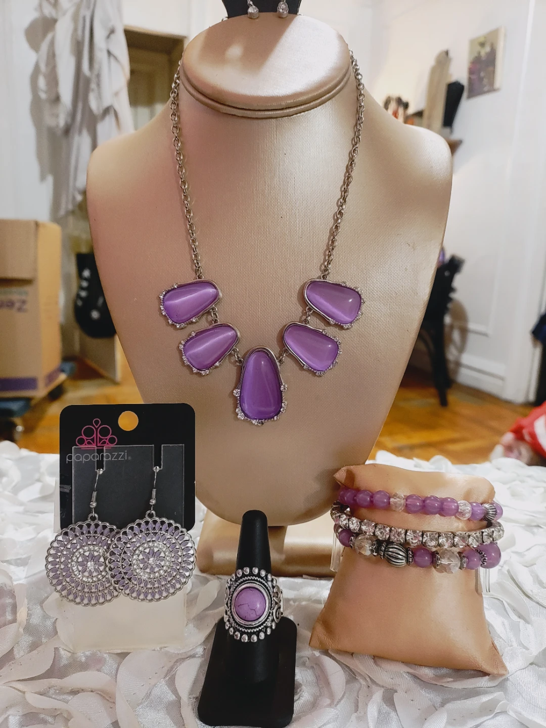 Women or Teen Purple Moonstone 4 piece Set New