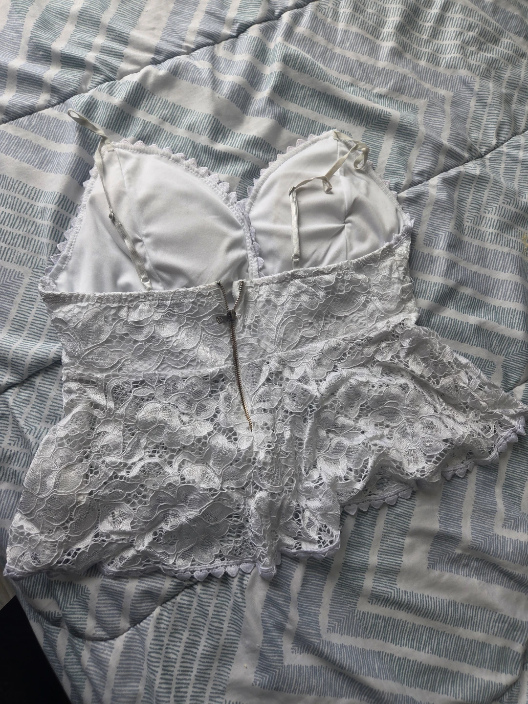 White Lace Camisole Top - photo 2