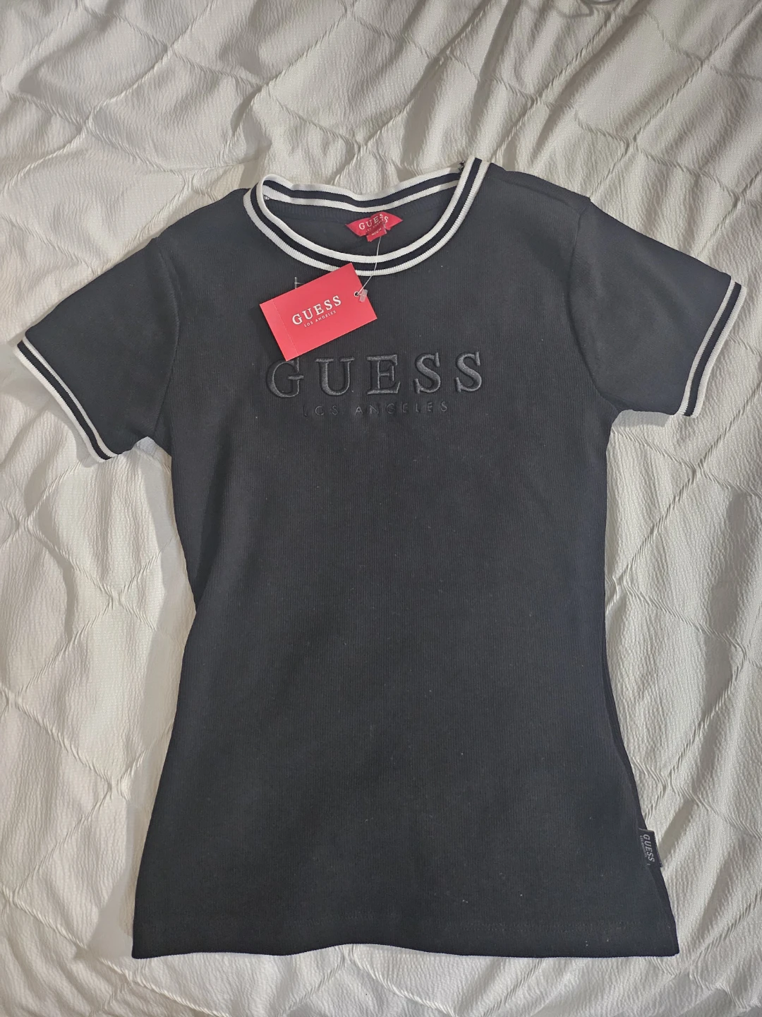 GUESS Los Angeles Black Ribbed T-Shirt - photo 2