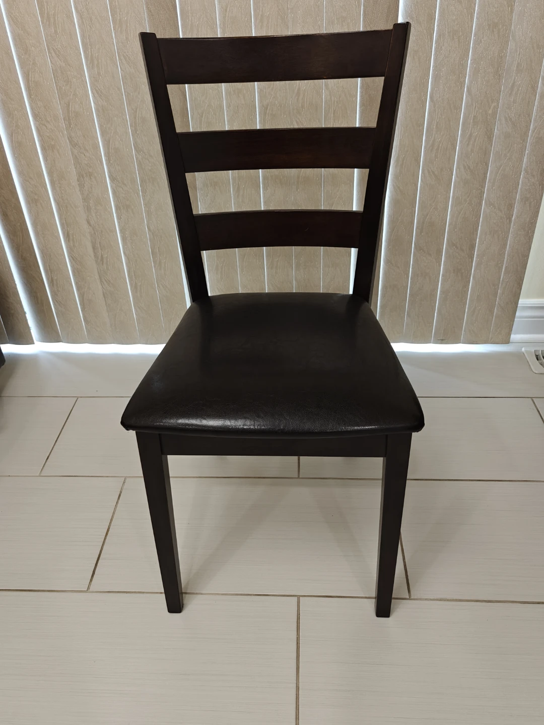 Dark Brown Wooden Dining Chairs and Bench, 5 piece - photo 4