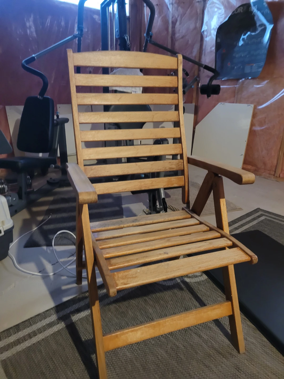Wooden Folding Lounge Chair with Padded Cushion - photo 2