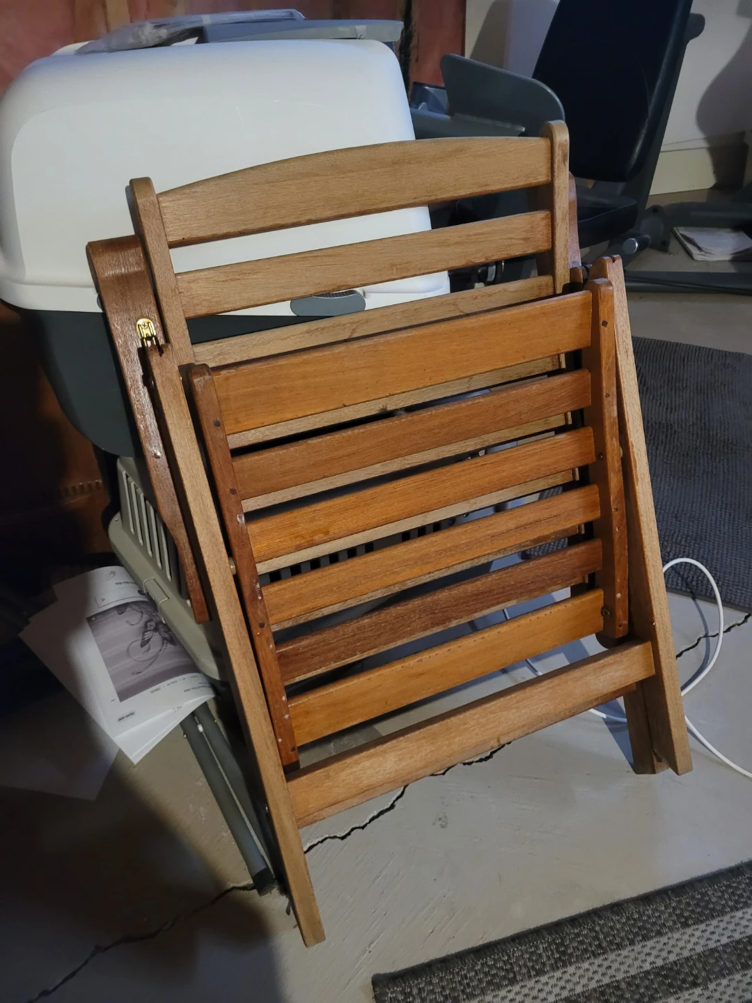 Wooden Folding Lounge Chair with Padded Cushion - photo 3