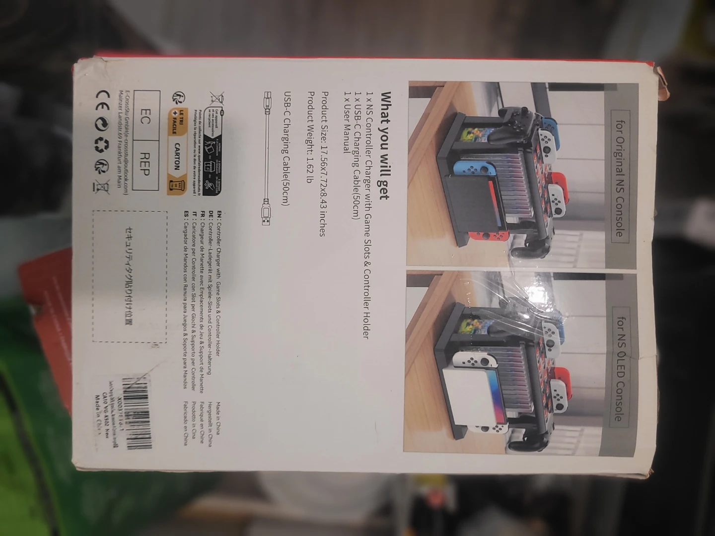 Controller Charger with Game Slots for Nintendo Switch