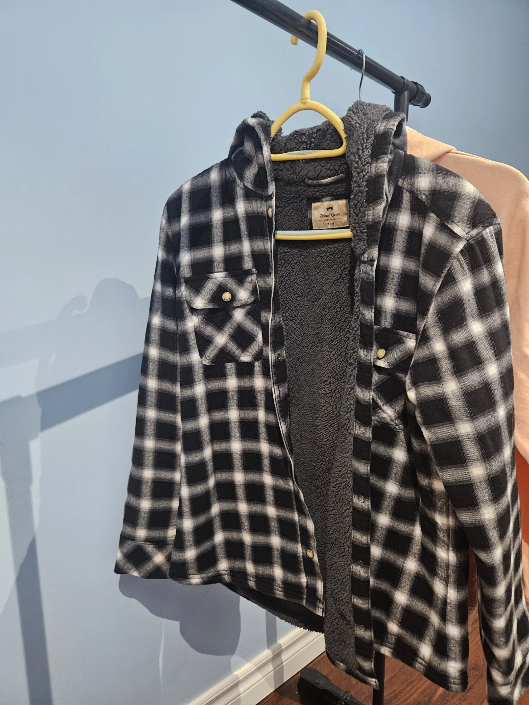 Flannel Lined Shirt Jacket - Black & White Plaid