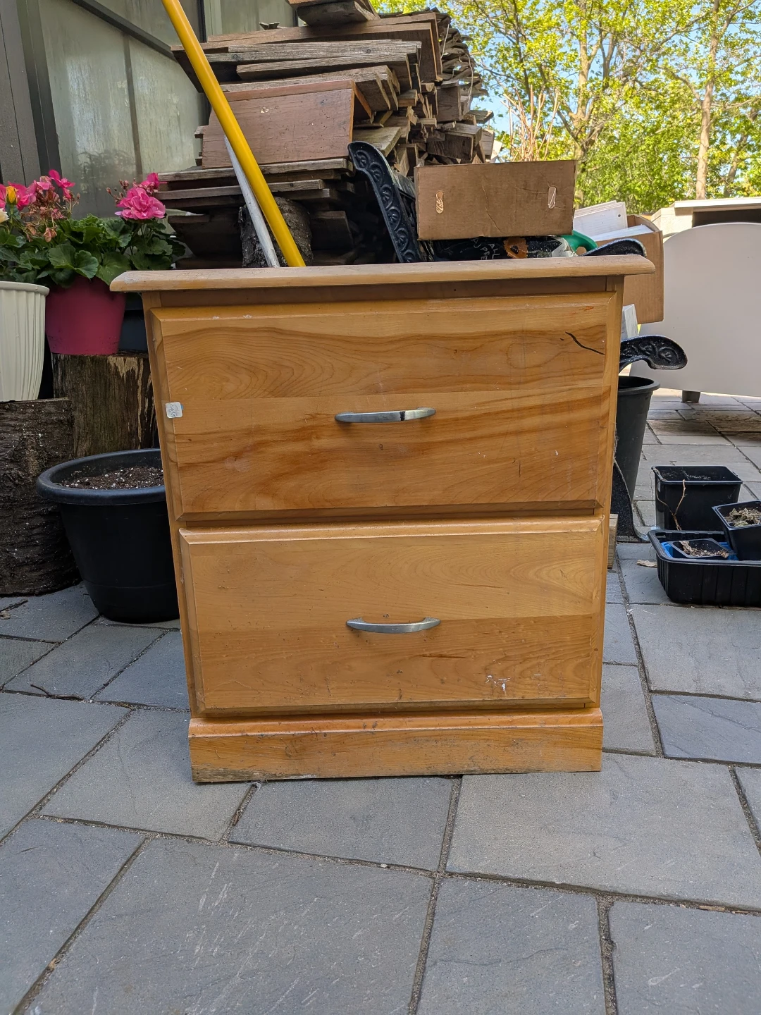 Light Wood Two-Drawer nightstand - photo 2
