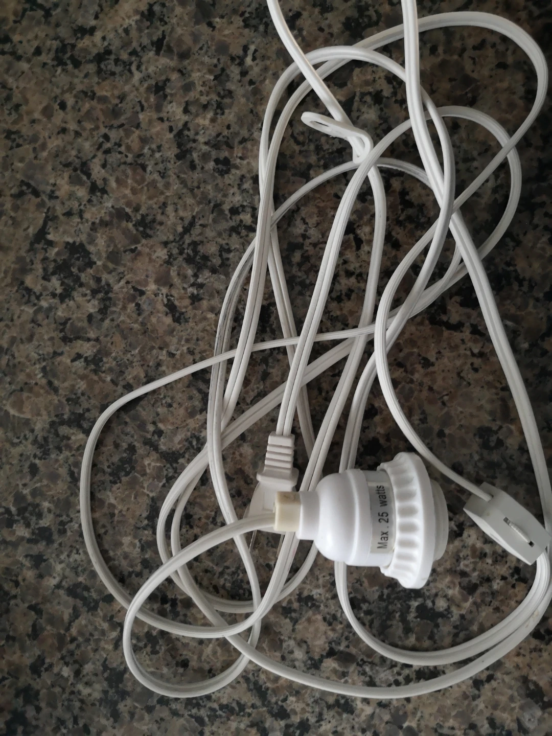 White Lamp Cord with Socket and Switch