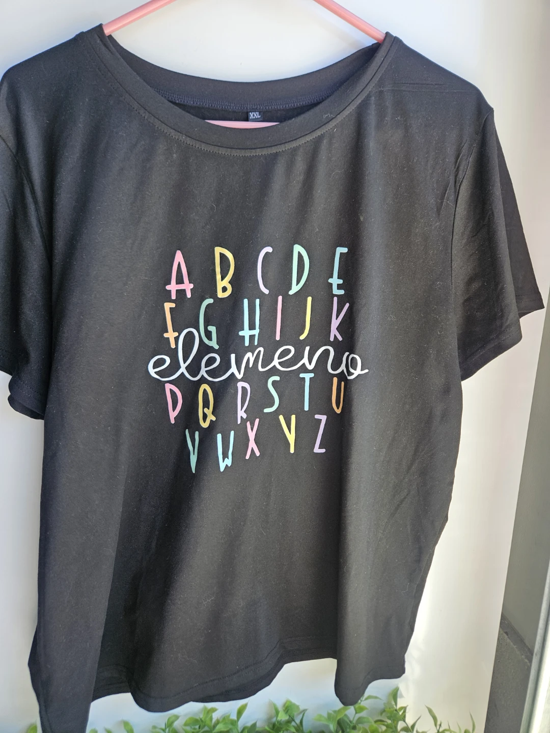 Black T-Shirt with Alphabet Graphic