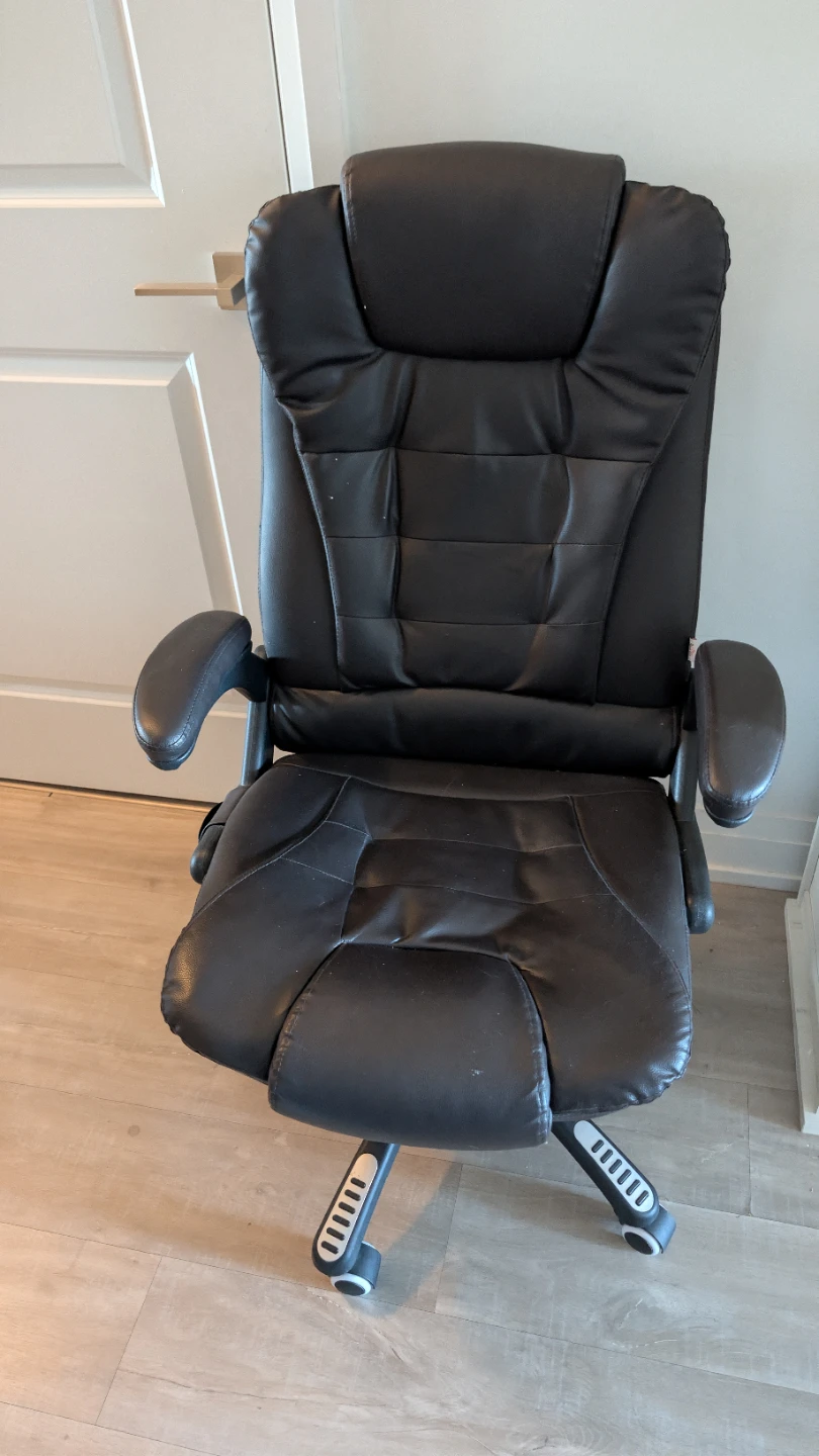 Black Faux Leather Office Chair