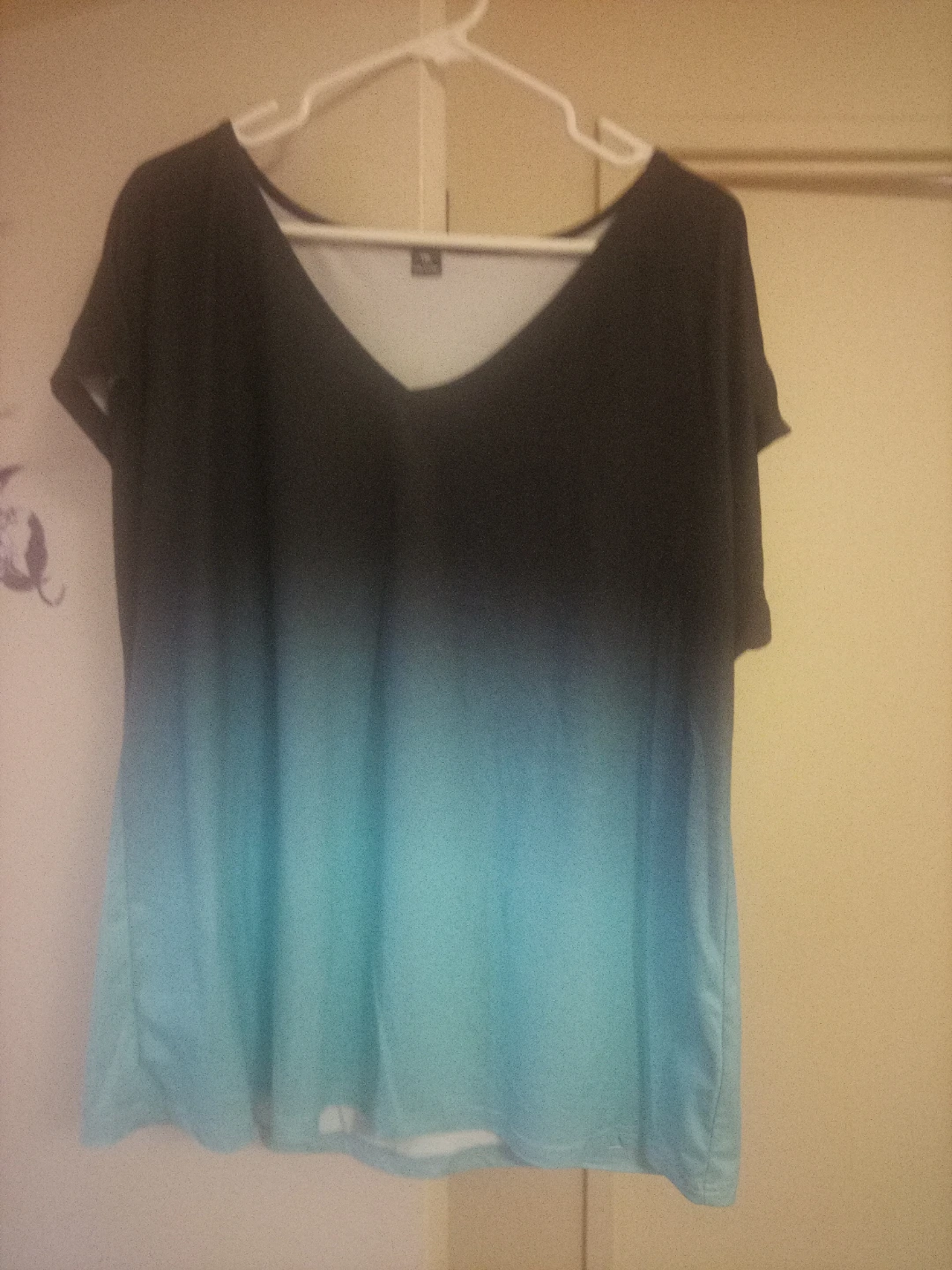 Women's Ombre V-Neck T-Shirt from shein.