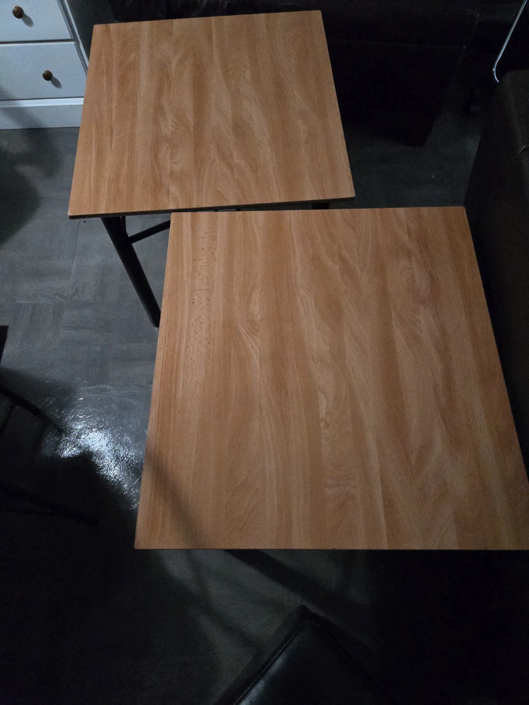 Set of 2 Nesting Side Tables - Wood Grain
