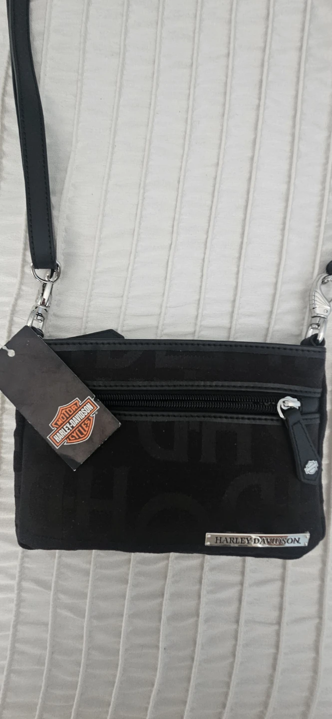 Harley-Davidson Jacquered Cotton Shoulder Purse Black. NEW - photo 2
