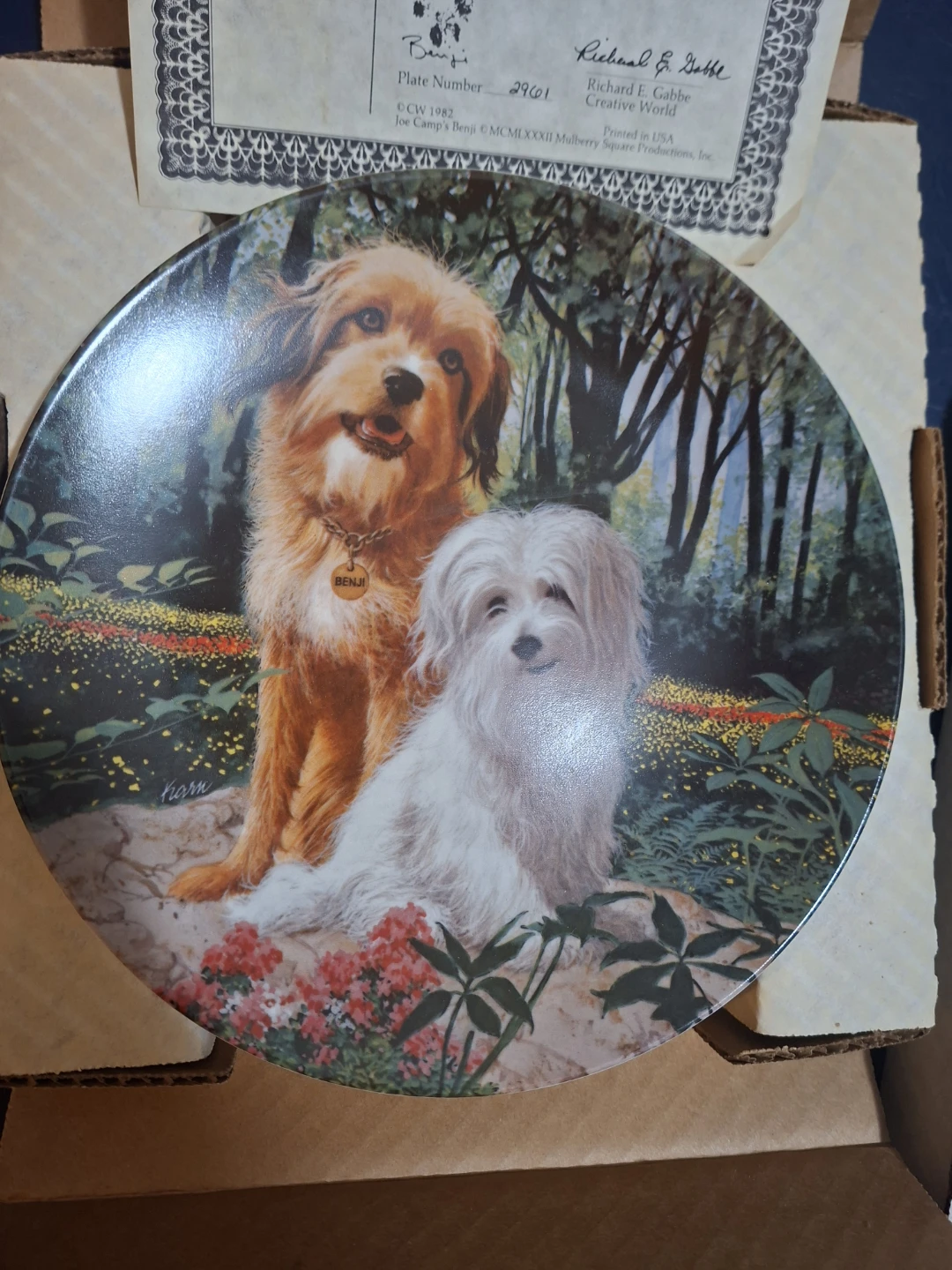 Wags to Riches Benji and Tiffany Decorative Plate by Murray Karn