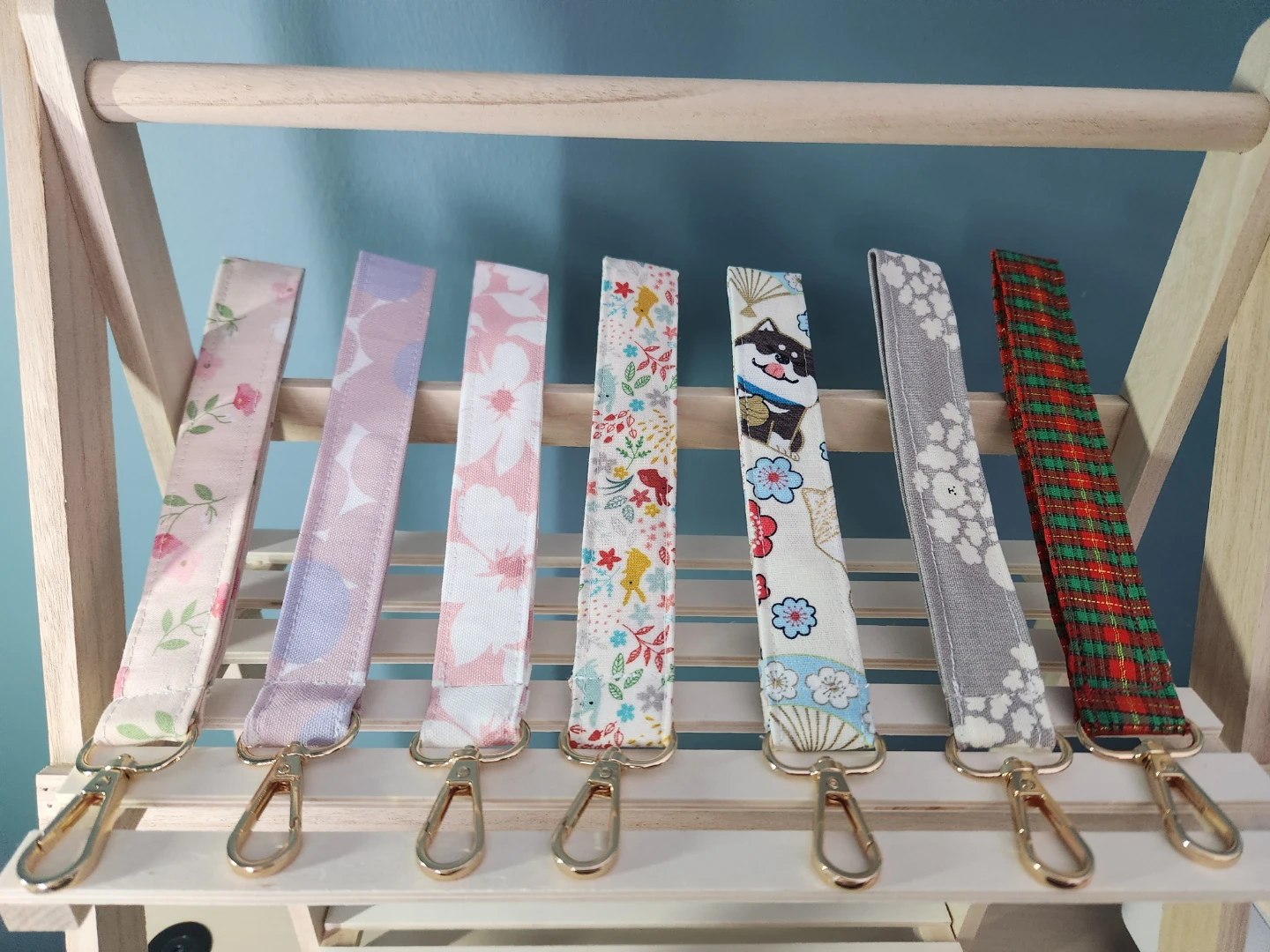 Hand Made Fabric Lanyard Keychains with Assorted Prints - photo 3