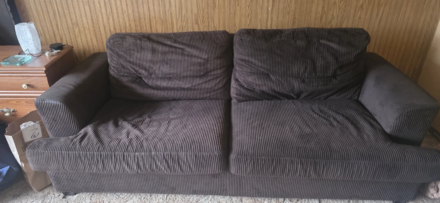 Brown Corduroy Sofa