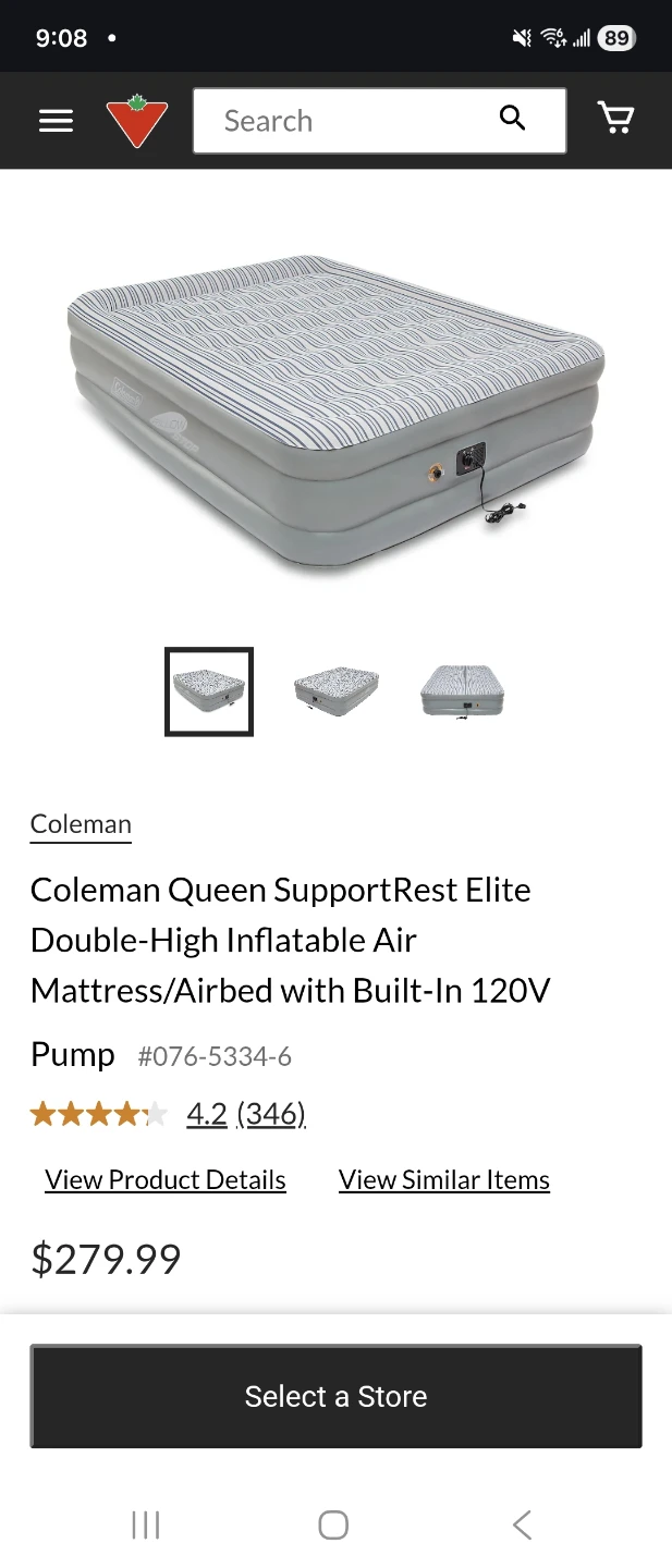 Coleman Queen SupportRest Elite Air Mattress with Built-In Pump