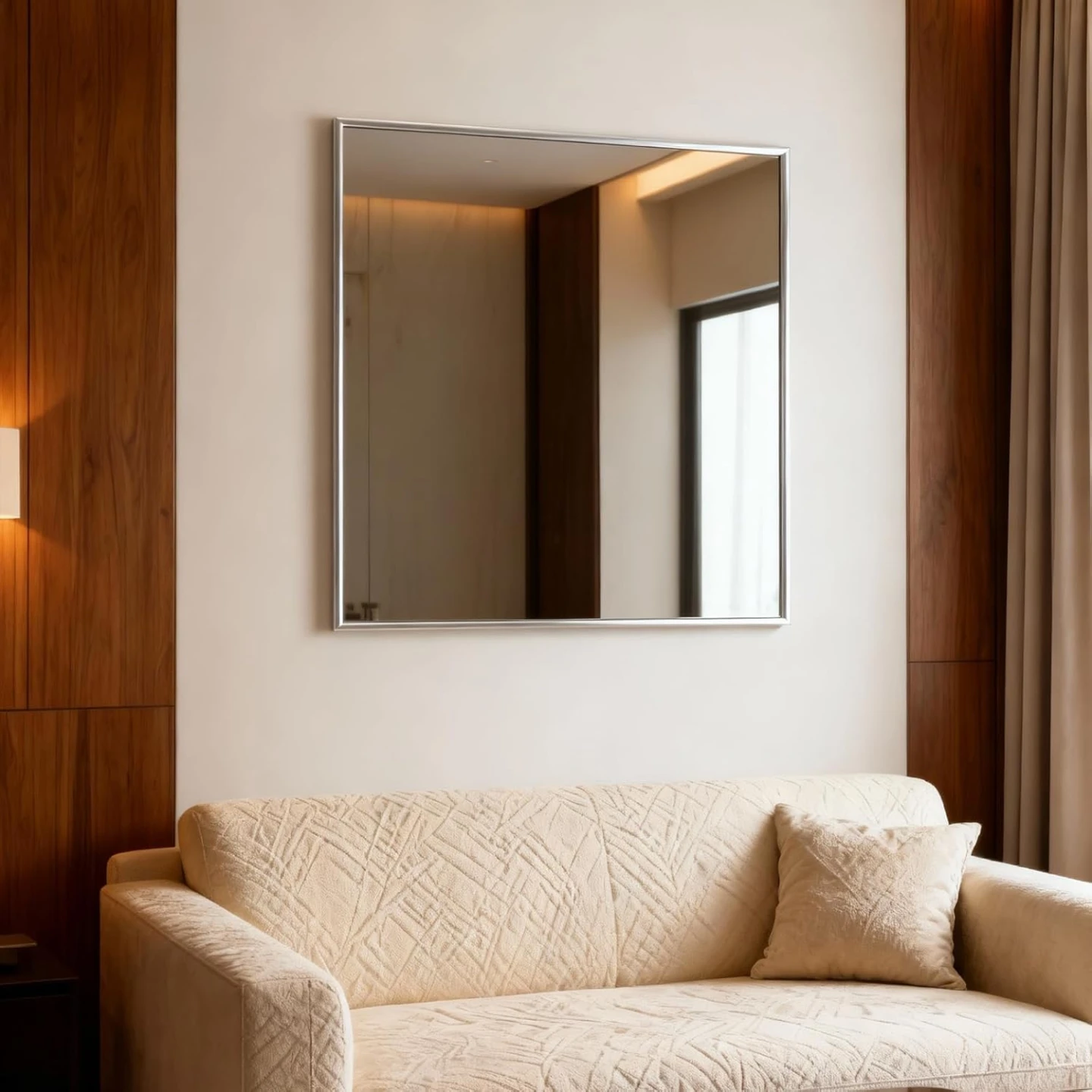 27" x 23" Silver Modern Bathroom Mirror - photo 3