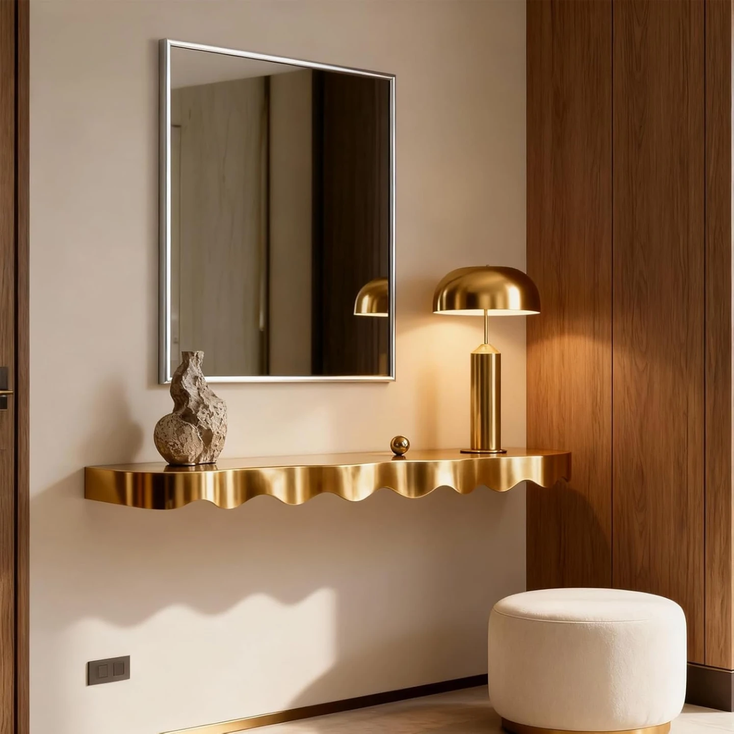 27" x 23" Silver Modern Bathroom Mirror - photo 4