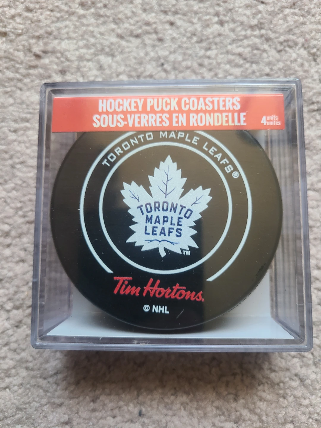 Tim Hortons Toronto Maple Leafs Hockey Puck Coasters - Set of 4