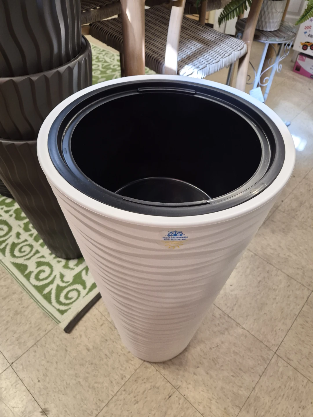 New 27" Modern Wave Design Tall Planter Pot - photo 5