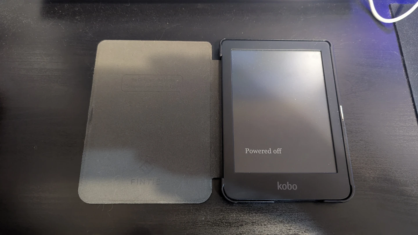 Kobo e-reader with galaxy case