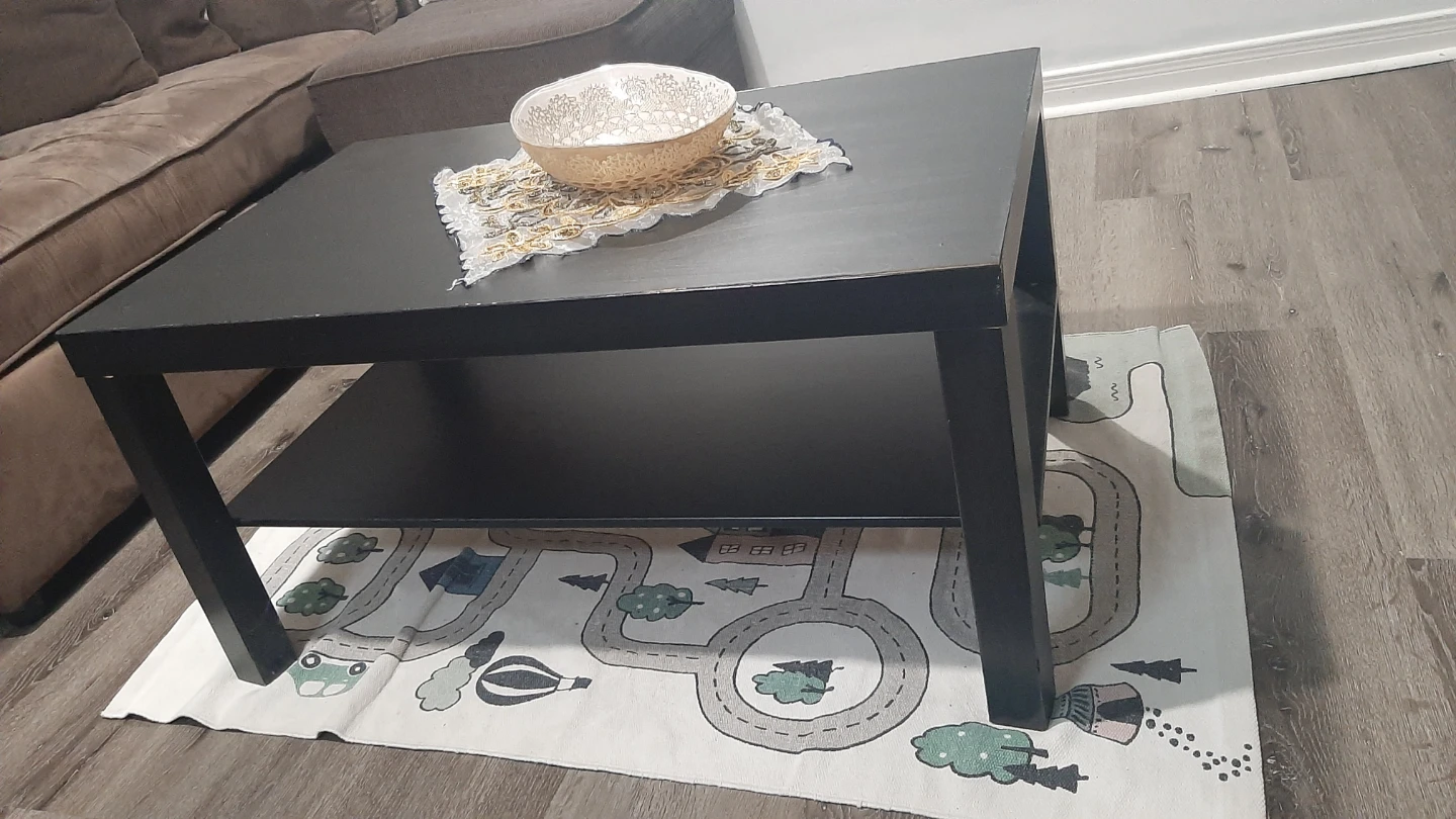 Black Coffee Table with Shelf