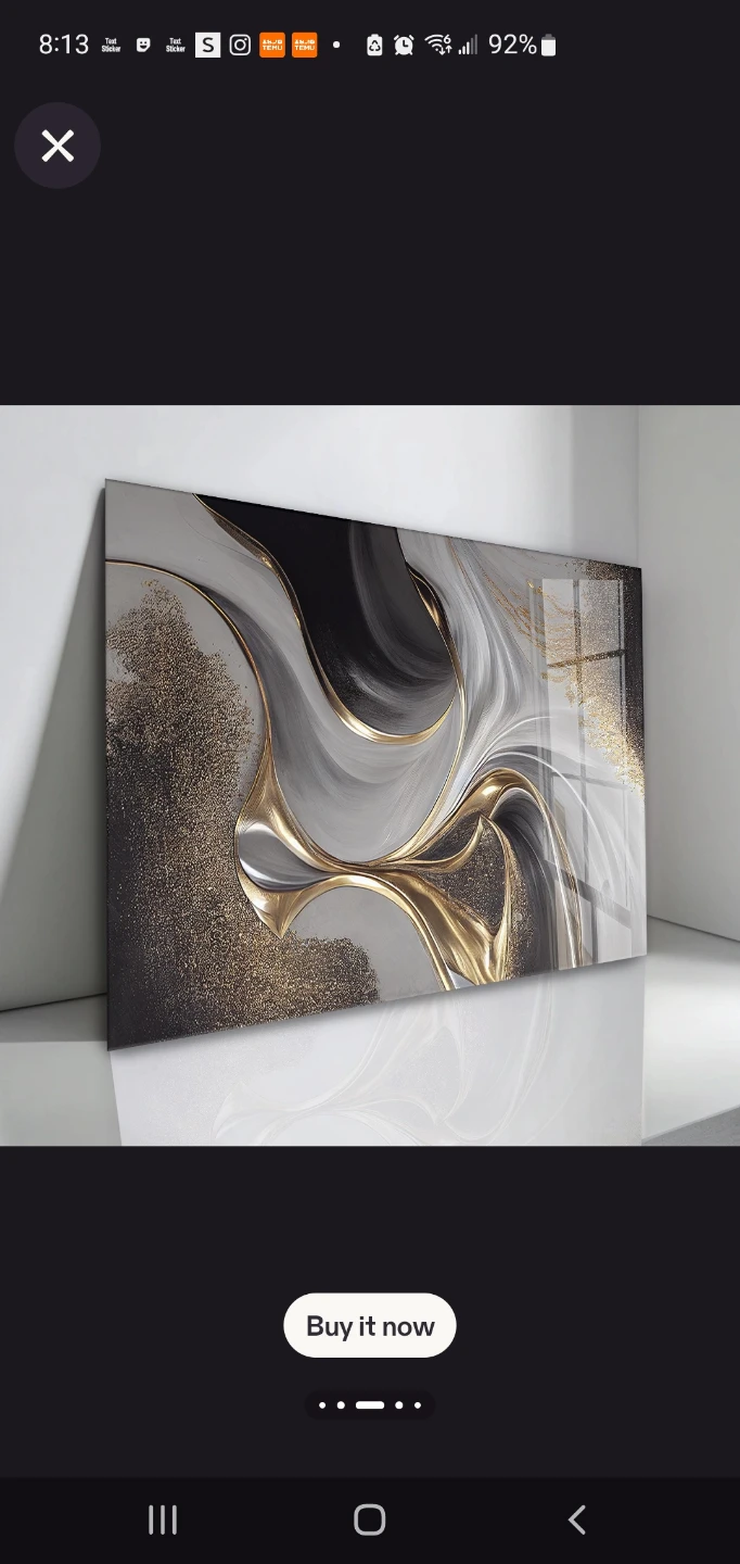Abstract Gold and Black Wall Art