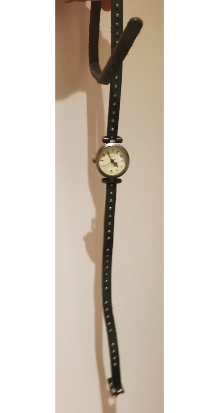 Women's Green Studded Leather Wrap Watch - photo 3