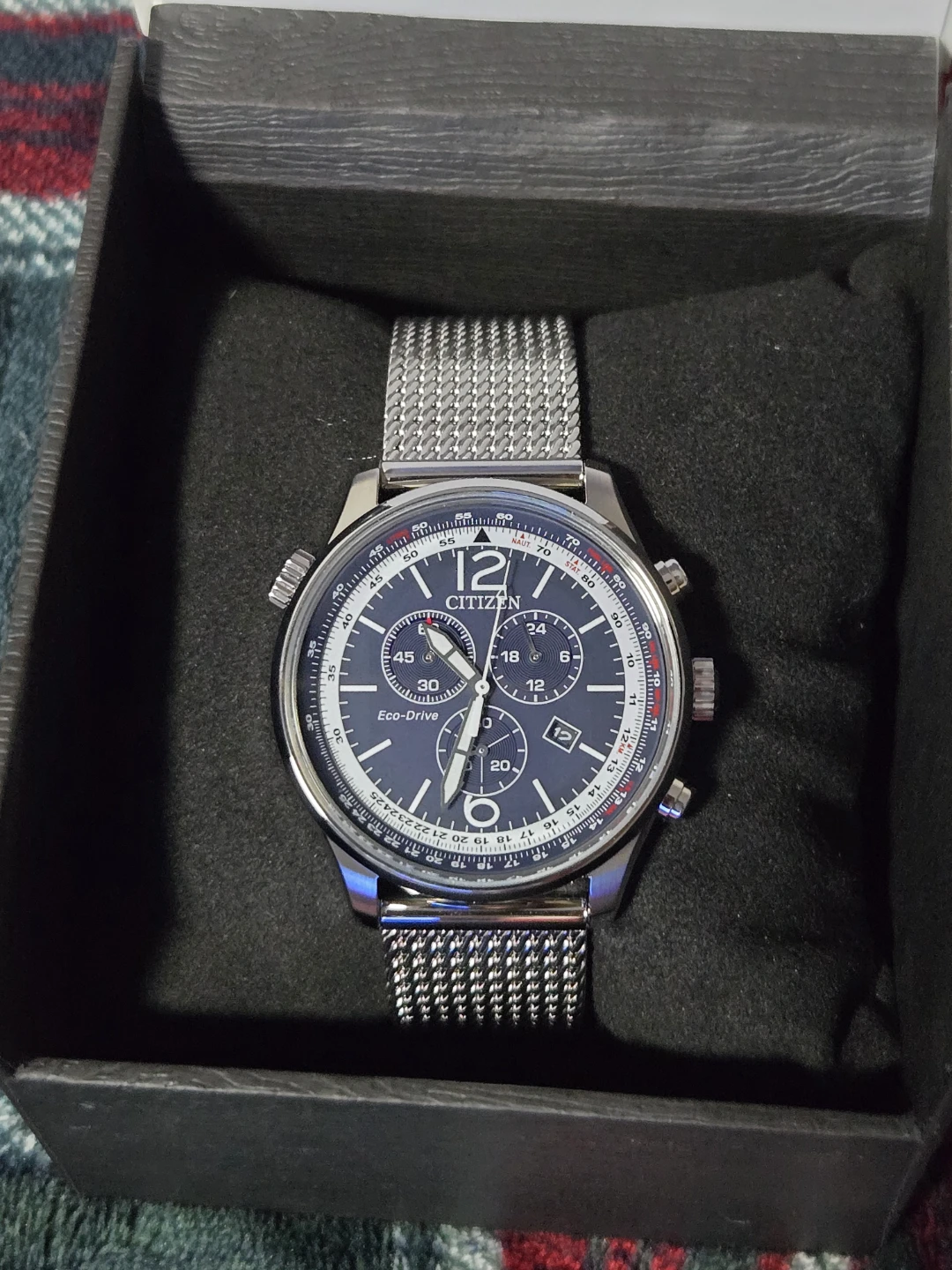 Citizen Eco-Drive Chronograph Watch - Blue Dial, Stainless Steel - photo 4