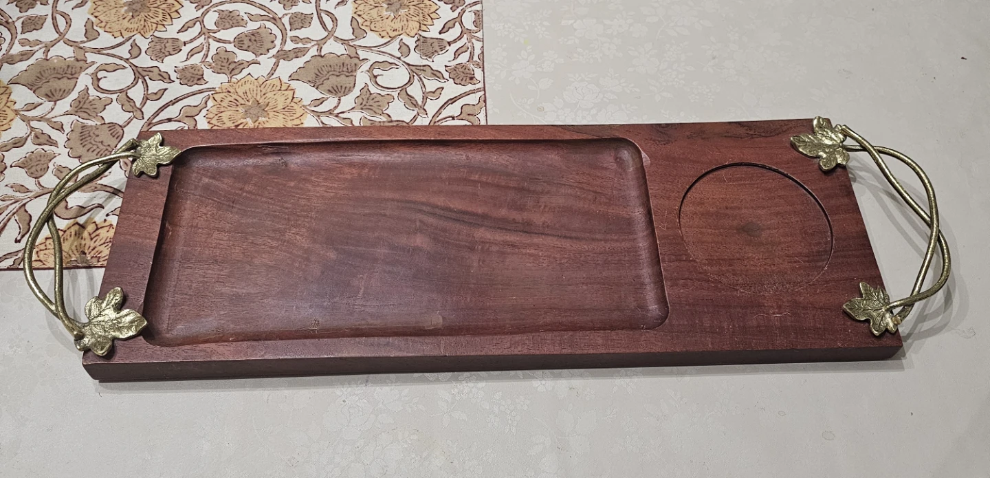 Wooden Serving Tray with Handles