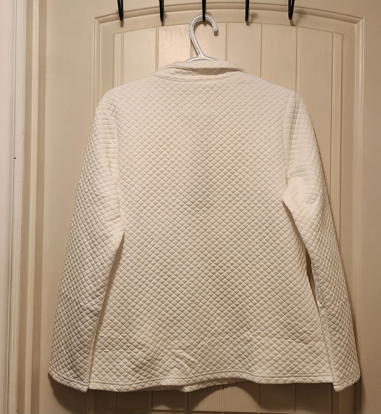 BTFBM White Quilted Snap Neck Sweatshirt Size S - photo 3