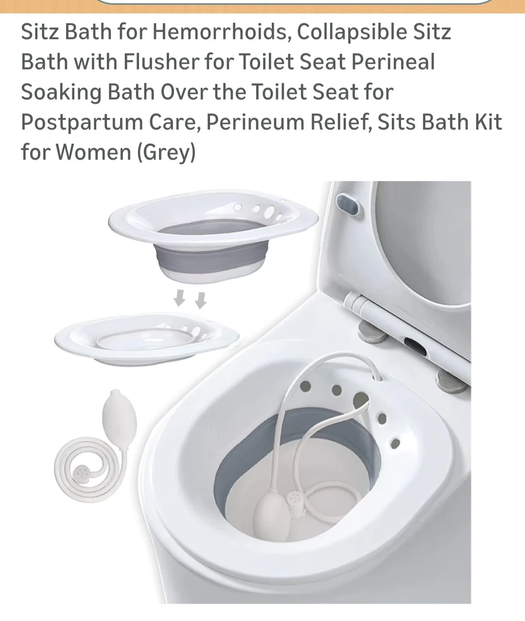Brand-new, Never-used Collapsible Sitz Bath with Flusher