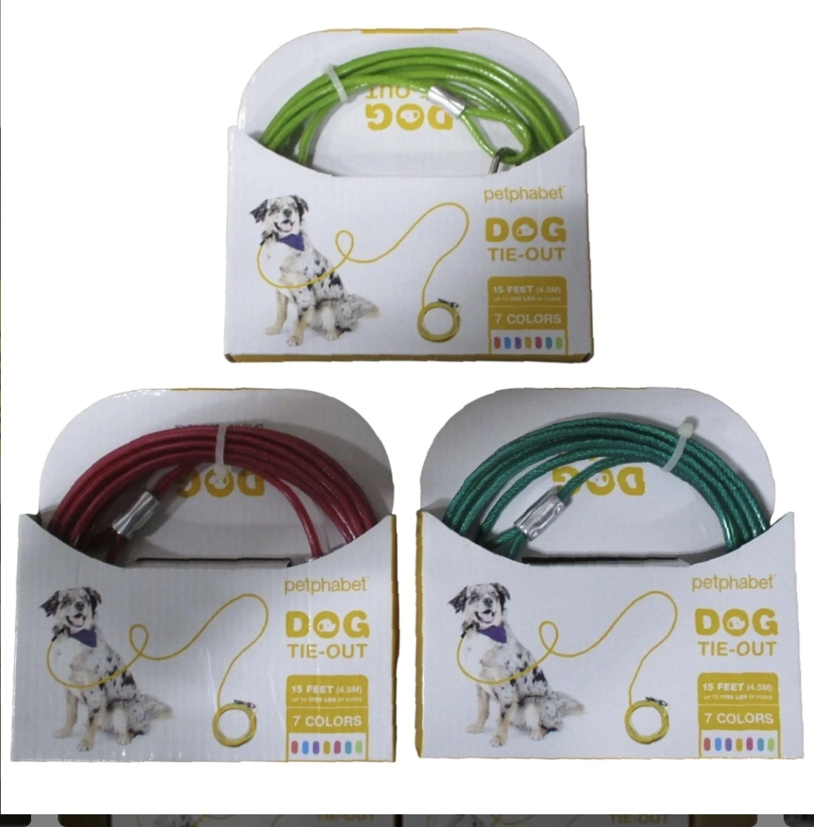 Petphabet Dog Tie-Out Cable - 15 ft