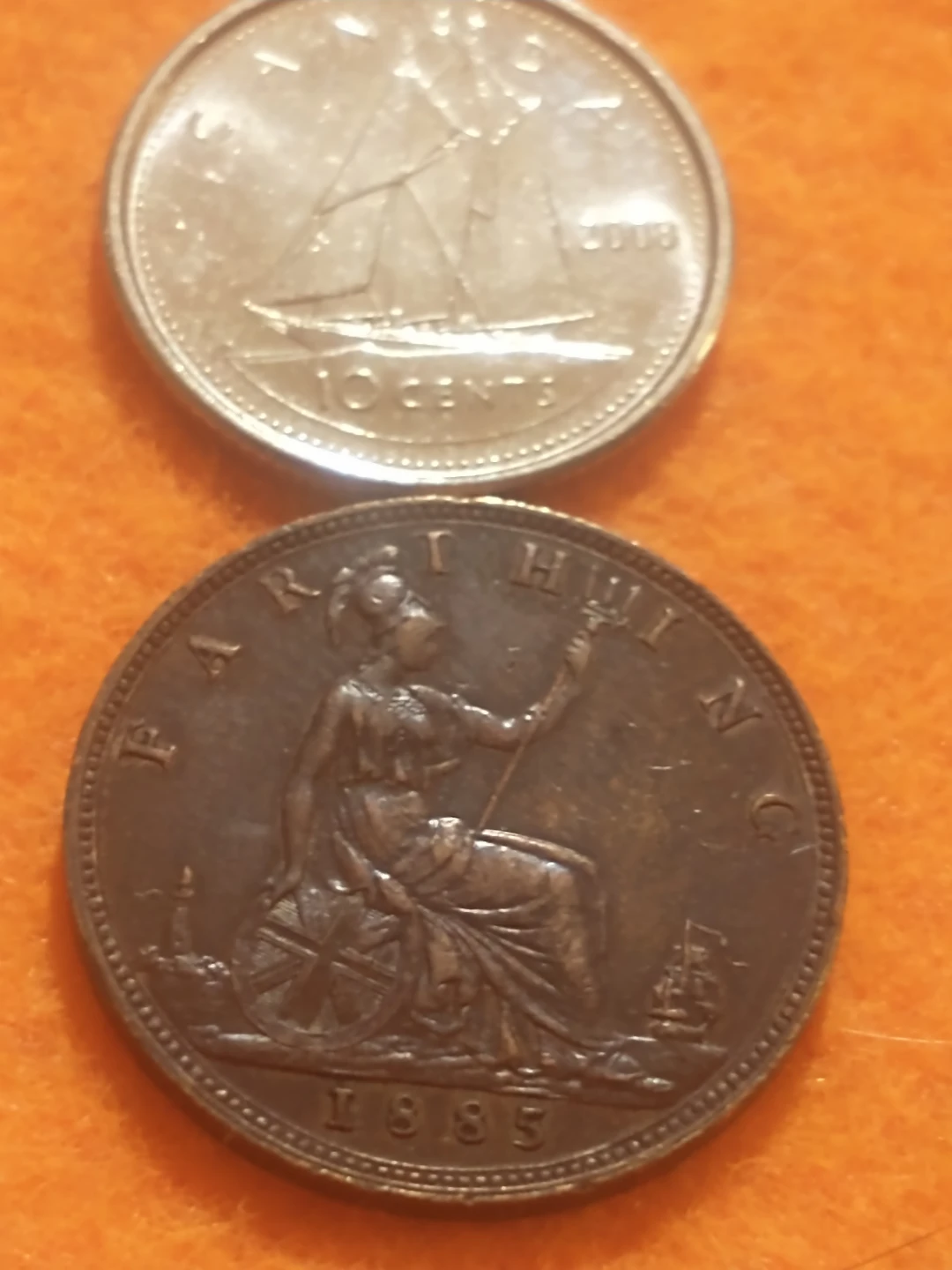 1885 English Farthing Coin - photo 2