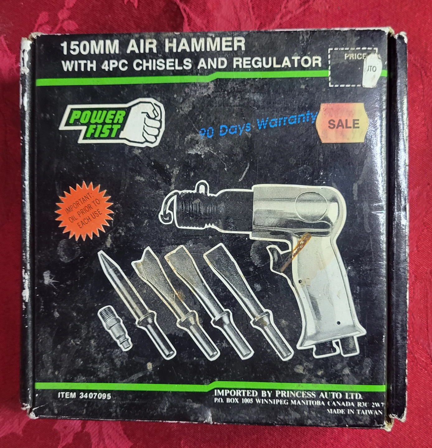 Power Fist 150mm Air Hammer with 4pc Chisels