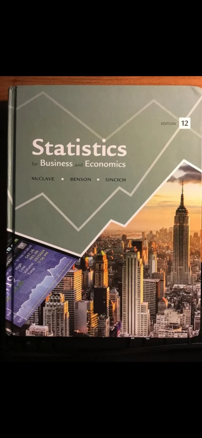 Statistics for Business and Economics, Edition 12 Textbook