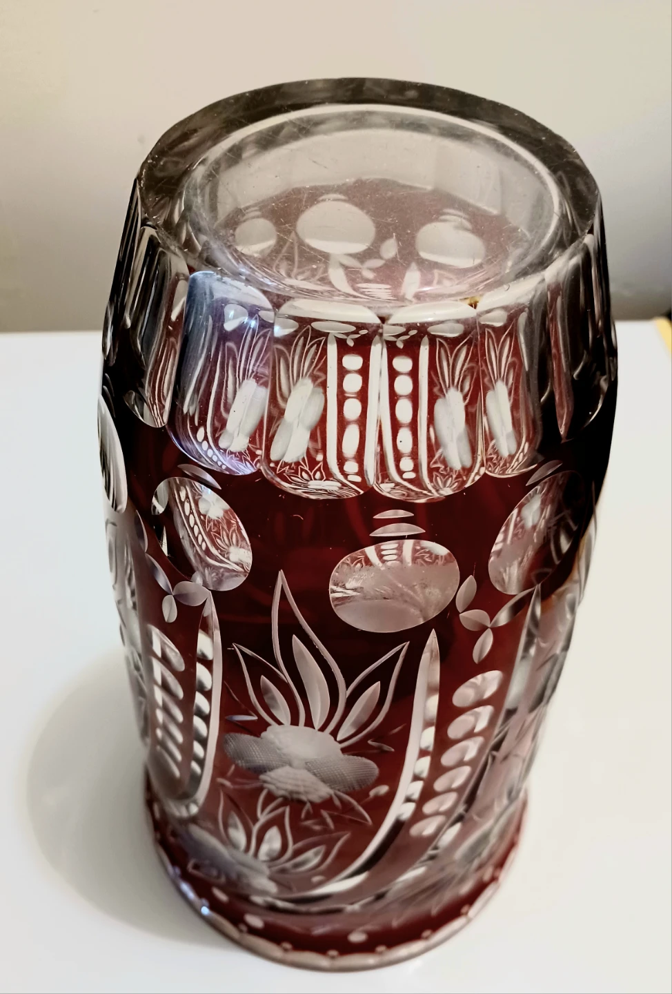 Unique 10.50" Egermann Bohemian Intricate Hand Cut Crystal Vase - photo 3