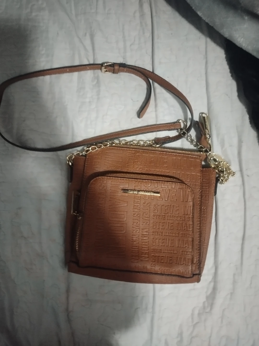 Steve Madden Brown Embossed Crossbody Bag