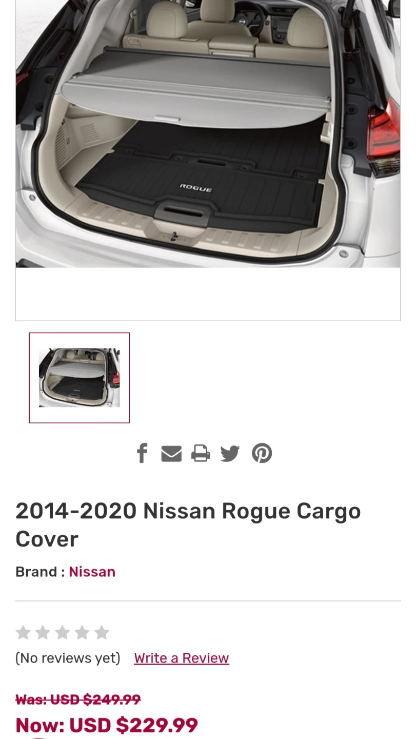 2014-2020 Nissan Rogue Cargo Cover - photo 3