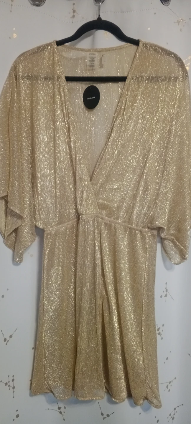 Lulus.com Gold Metallic Mini Dress