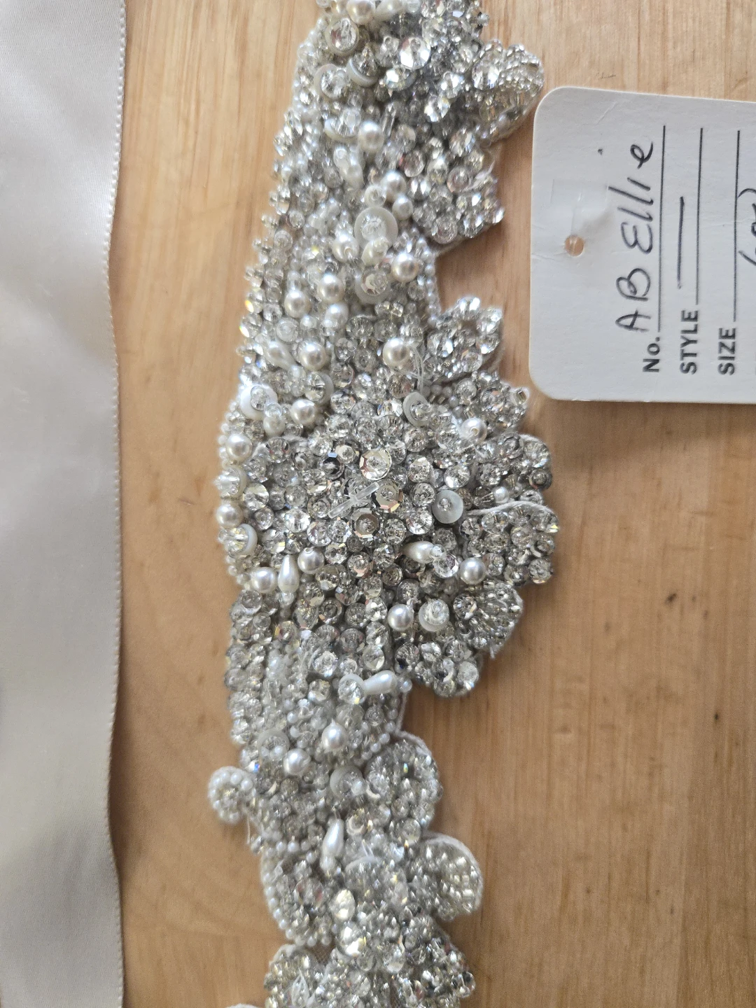 Embellished Bridal Sash with Pearls and Rhinestones