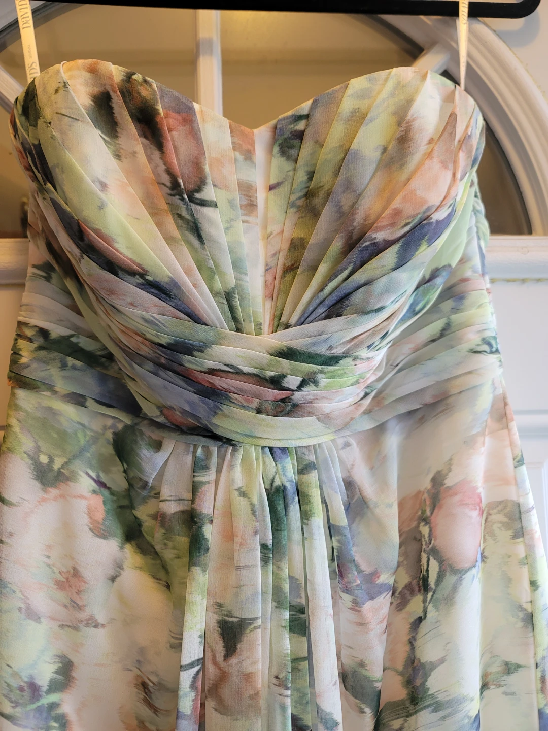 David's Bridal Strapless Floral Print Maxi Dress Size 6 - photo 2