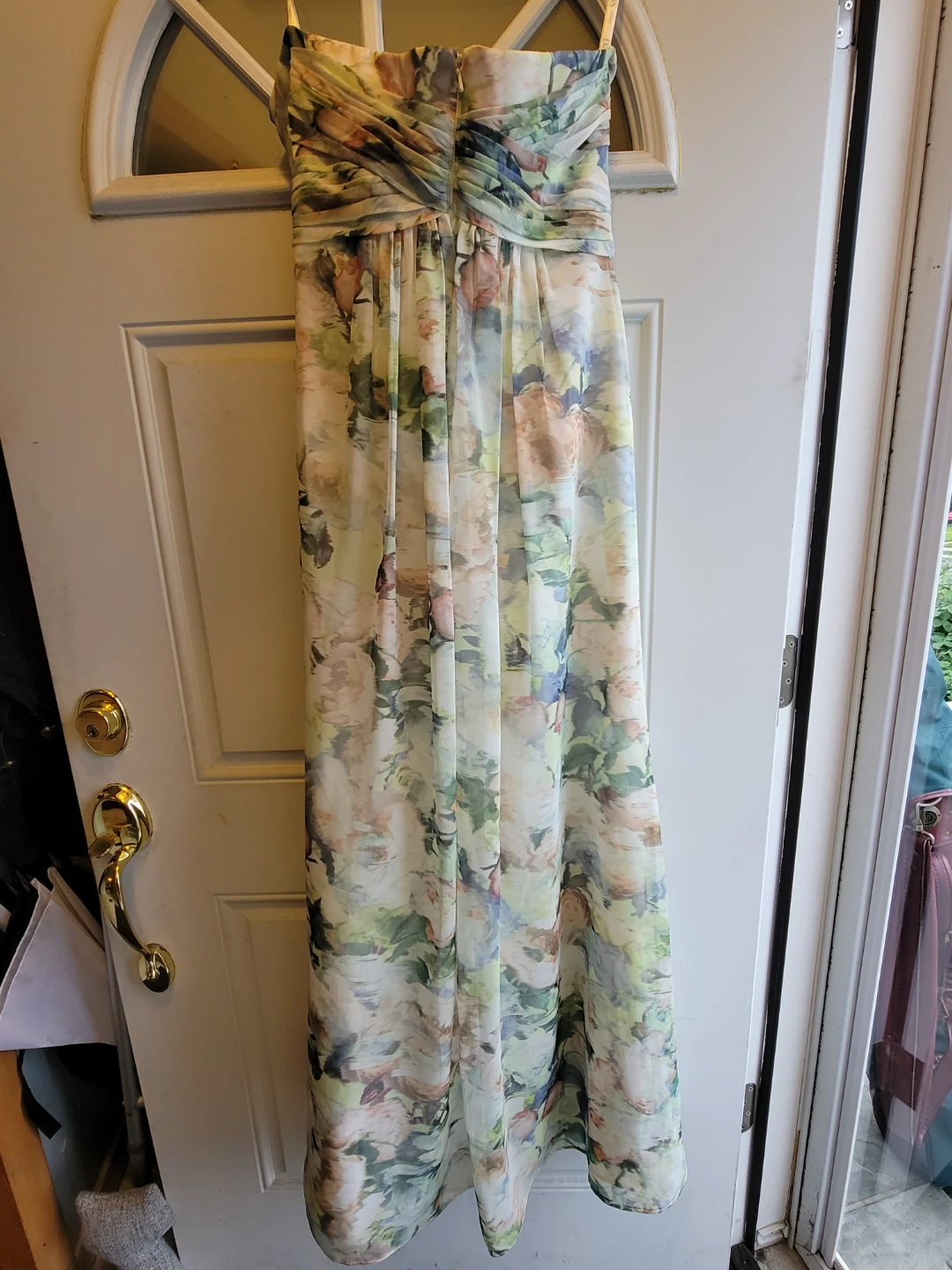 David's Bridal Strapless Floral Print Maxi Dress Size 6 - photo 4