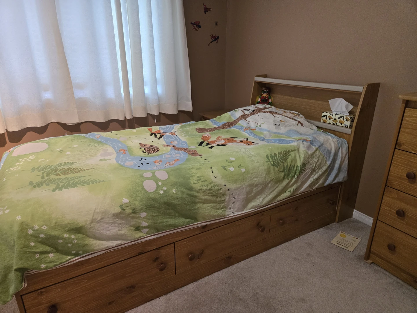 Twin Bedrooms set includes nightstand and drawer